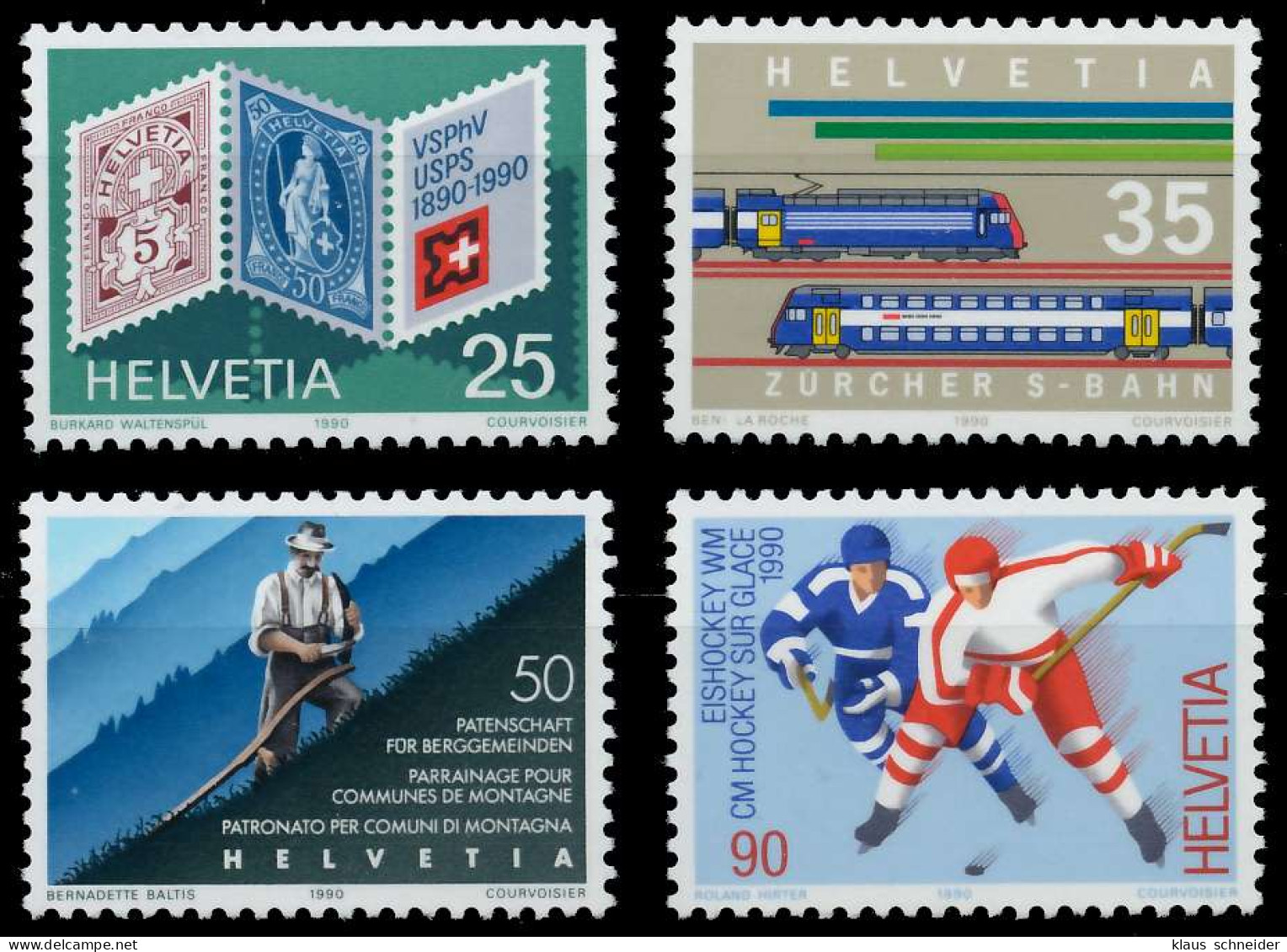SCHWEIZ 1990 Nr 1409-1412 Postfrisch S2D9F92 - Unused Stamps