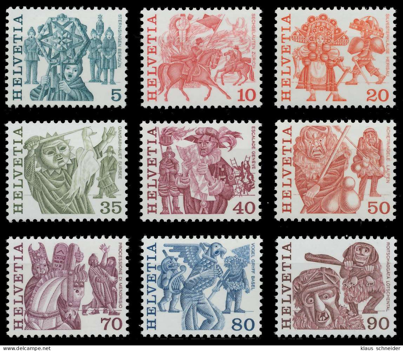 SCHWEIZ 1977 Nr 1100Ax-1108Ax Postfrisch S2DA0EA - Unused Stamps