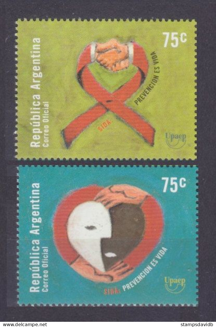 2000 Argentina 2578-2579 Medicine - Fighting AIDS 4,80 € - Médecine
