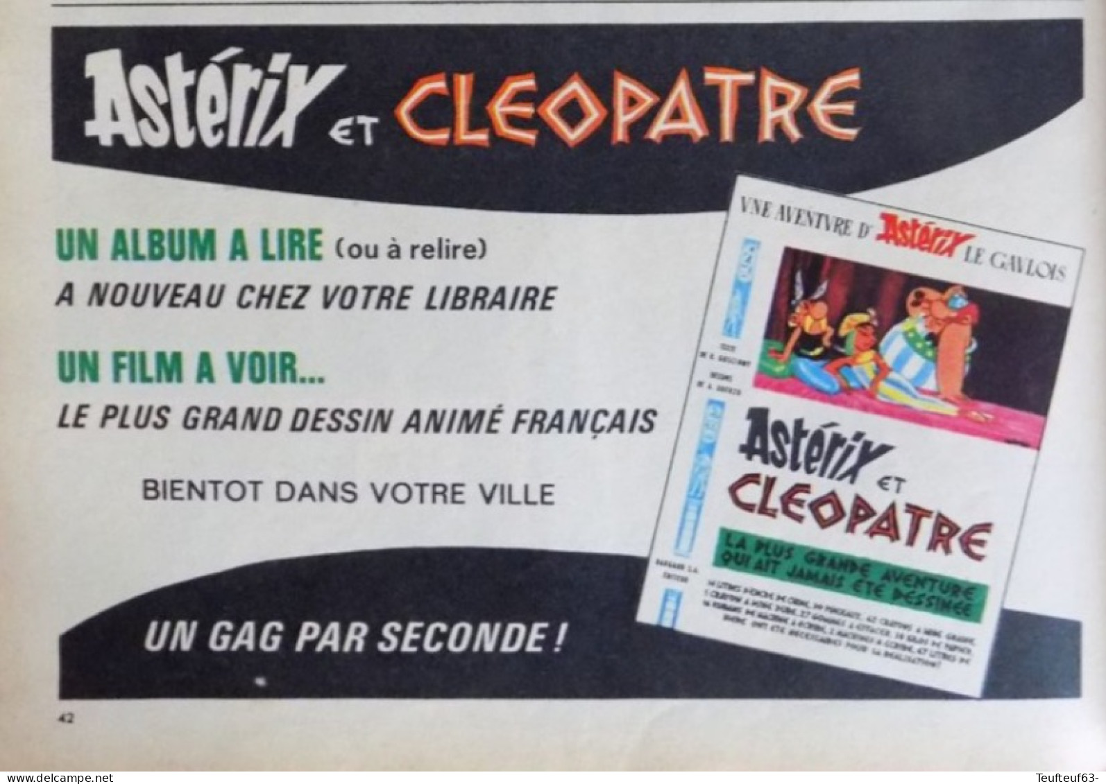 Publicité De Presse ; Parution Bd Astérix Et Cléopâtre - Publicidad