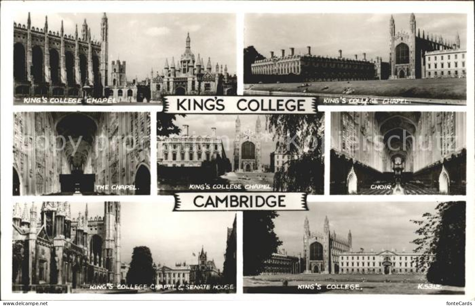 11750380 Cambridge Cambridgeshire King's College Chapel Valentine's Post Card Ca - Andere & Zonder Classificatie