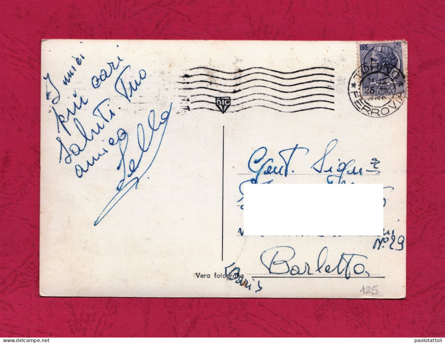 Saluti Da Torino, Vedutine- Standard Size, Divided Back, Ed. DTC, Cancelled And Mailed To Barletta On 1958. - Parks & Gardens