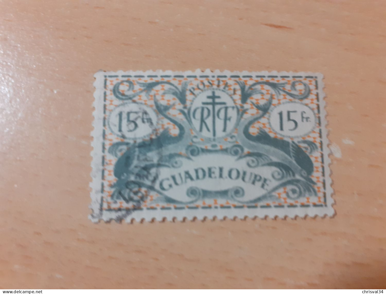 TIMBRE   GUADELOUPE       N  195    COTE  1,00   EUROS  OBLITERE - Gebraucht