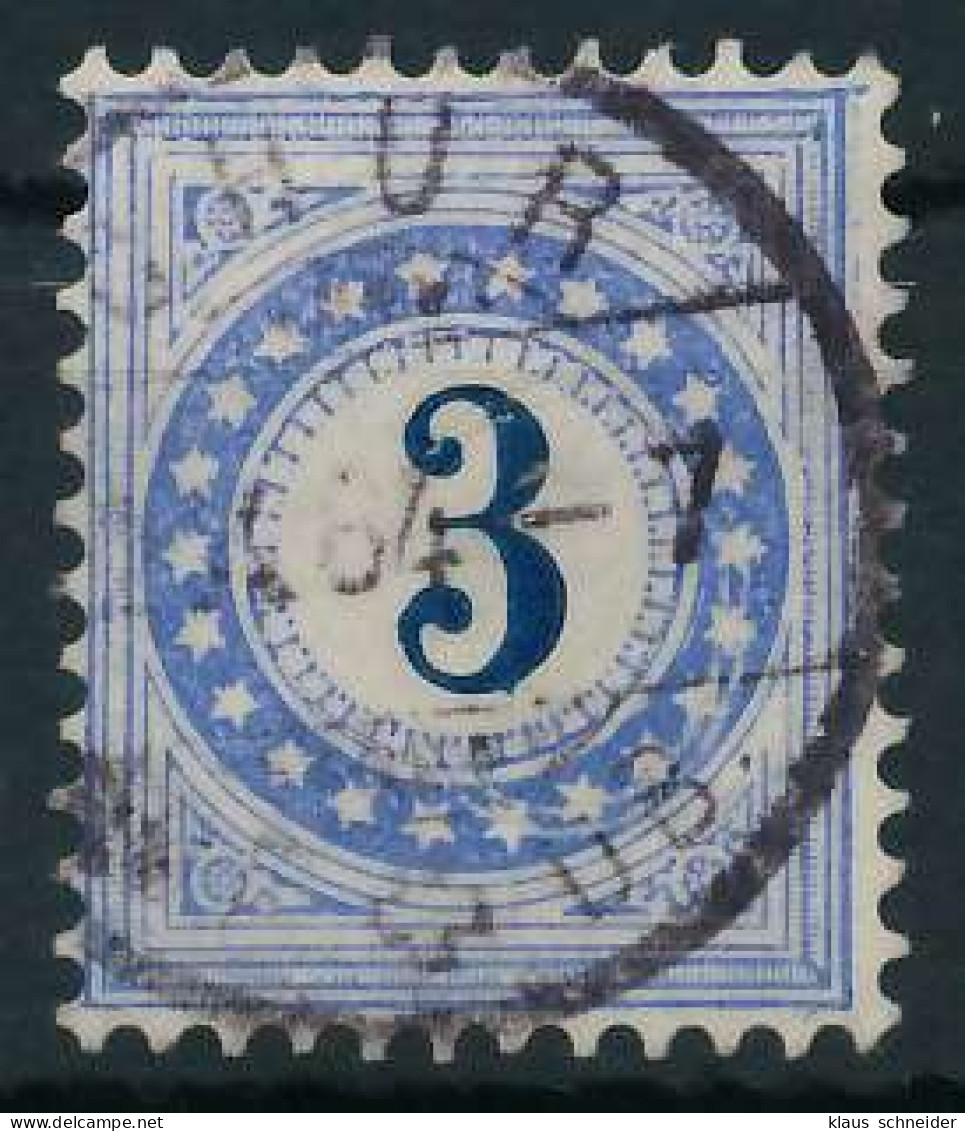 SCHWEIZ PORTOMARKEN 1878 Nr 3IINa Zentrisch Gestempelt X6B61DA - Strafportzegels