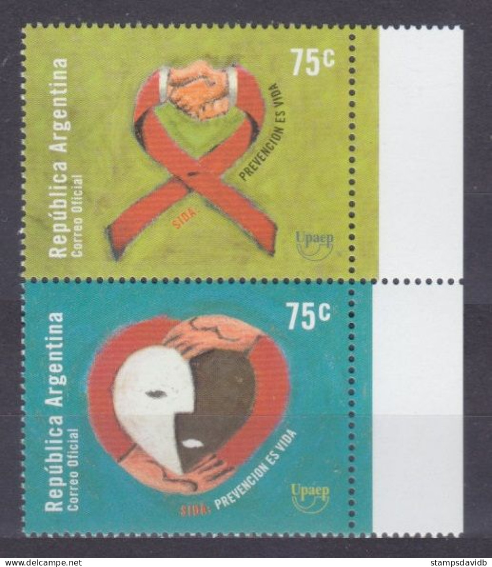 2000 Argentina 2578-2579Paar Medicine - Fighting AIDS 6,00 € - Geneeskunde