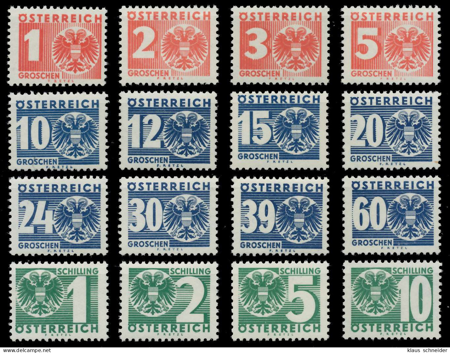 ÖSTERREICH PORTOMARKEN 1935 Nr 159-174 Postfrisch X707686 - Taxe