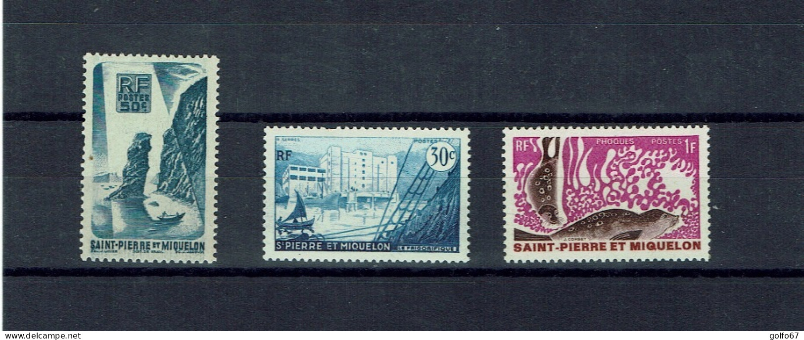 ST PIERRE & MIQUELON 1947 0 1969 Y&T N° 328 - 348 - 391 NEUF** - Unused Stamps
