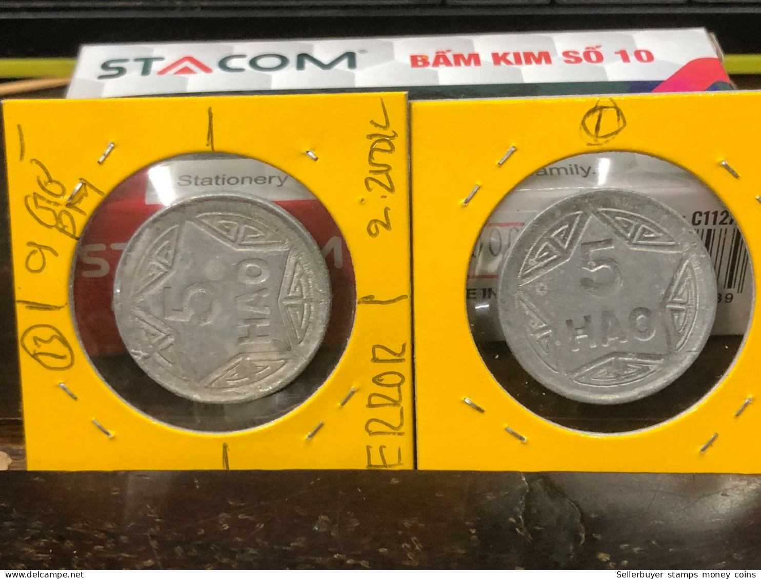 VIET-NAM DAN-CHU CONG-HOA-aluminium-KM#2.1 1946 5 Hao(coins Error Backside Printing 9 Pm)-1 Pcs- Xf No 14 - Vietnam