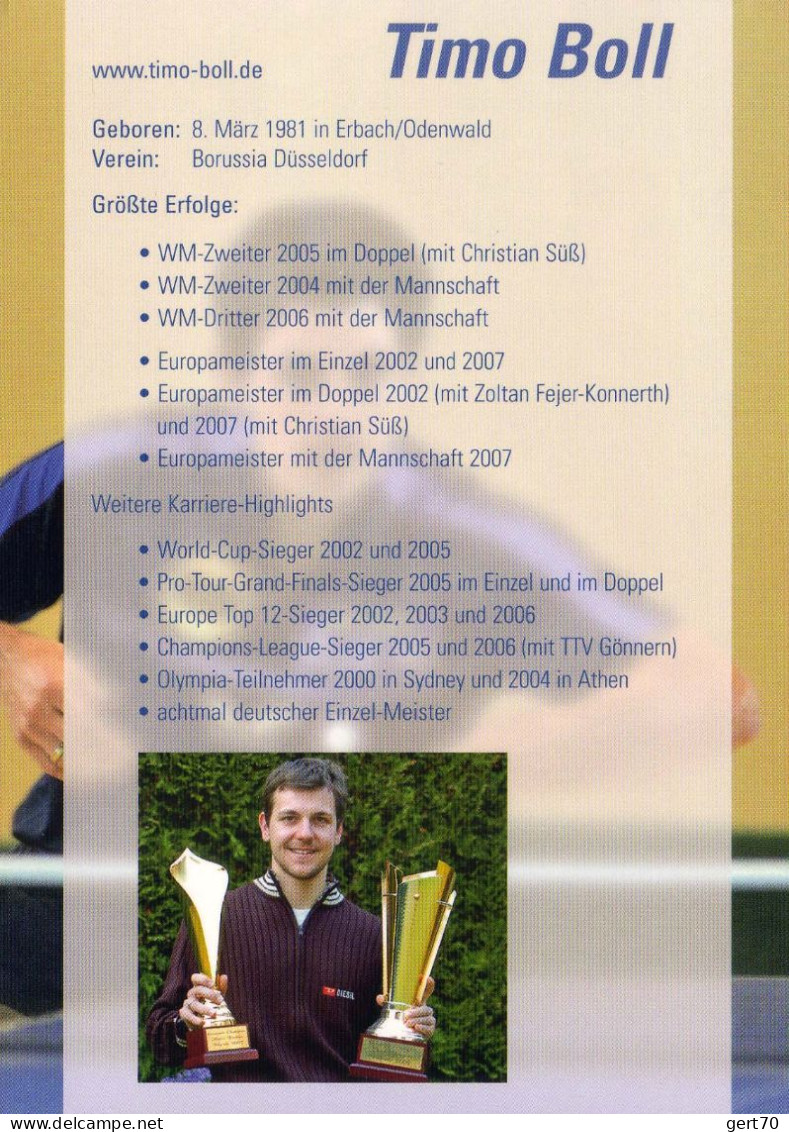 Germany / Allemagne 2007, Timo Boll - Tennis De Table