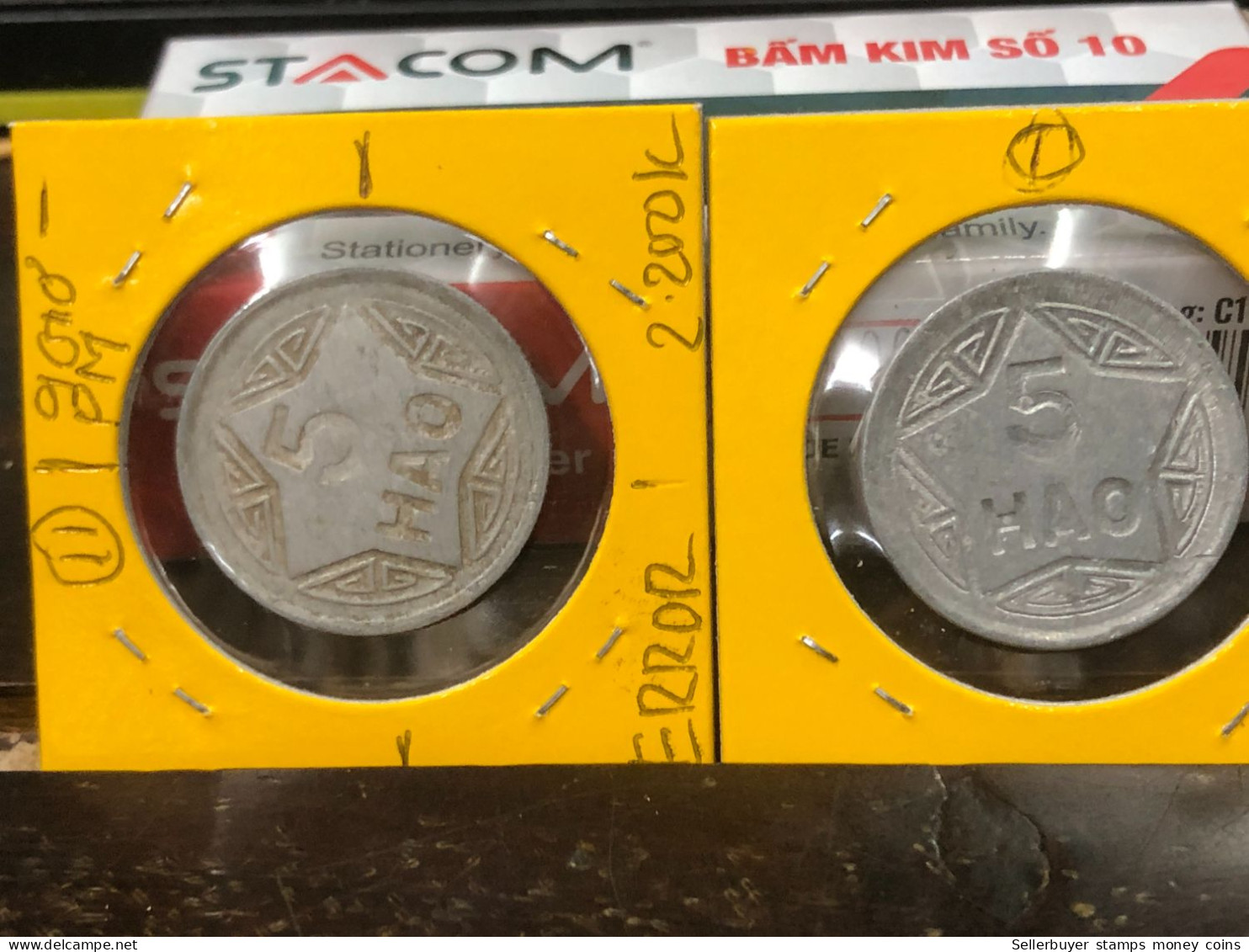 VIET-NAM DAN-CHU CONG-HOA-aluminium-KM#2.1 1946 5 Hao(coins Error Backside Printing 9 Pm)-1 Pcs- Xf No 11 - Vietnam