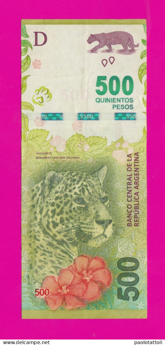 Argentina , 2020-2022- 500 Pesos. Obverse  Jaguar. Reverse Selva De Yungas - President Central Bank  Miguel Angel Pesce- - Argentina