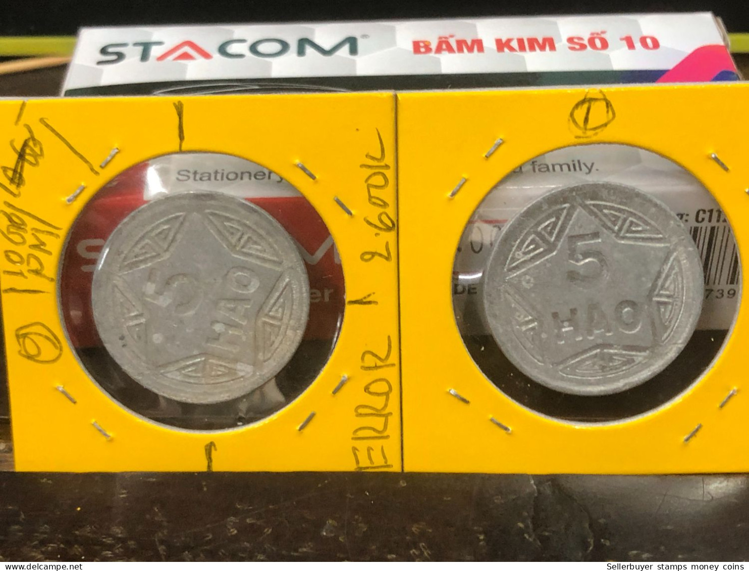 VIET-NAM DAN-CHU CONG-HOA-aluminium-KM#2.1 1946 5 Hao(coins Error Backside Printing 10 Pm)-1 Pcs- Xf No 9 - Vietnam