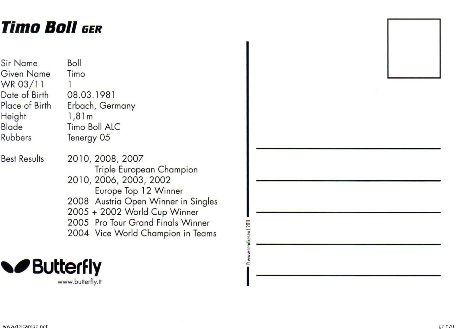 Germany / Allemagne 2011, Timo Boll - Tennis De Table