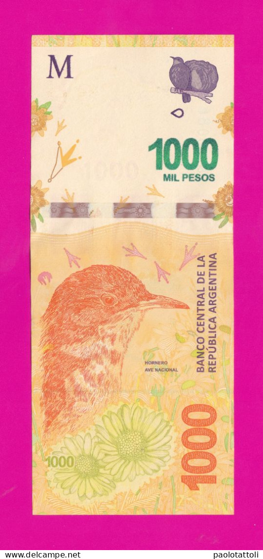 Argentina , 2020-2022- Suffix 59NA- 1000 Pesos. Obverse Hornero, National Bird. Reverse Pampa. - Argentine