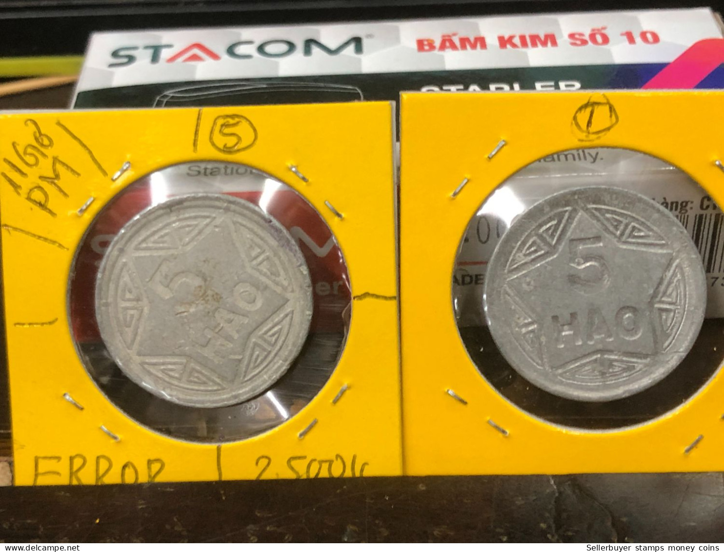 VIET-NAM DAN-CHU CONG-HOA-aluminium-KM#2.1 1946 5 Hao(coins Error Backside Printing 11 Pm)-1 Pcs- Xf No 5 - Viêt-Nam