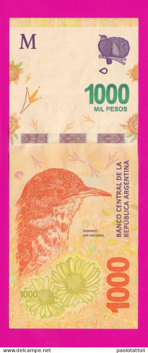 Argentina , 2020-2022- Suffix FA- 1000 Pesos. Obverse Hornero, National Bird. Reverse Pampa. - Argentine