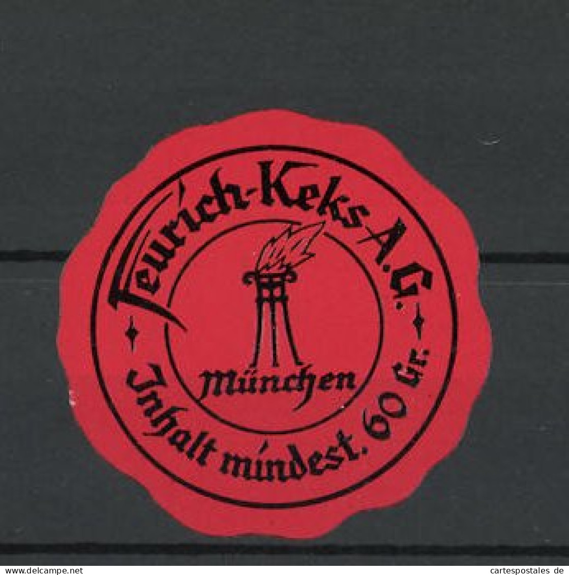 Reklamemarke München, Feurich Keks-AG, Fackel  - Cinderellas