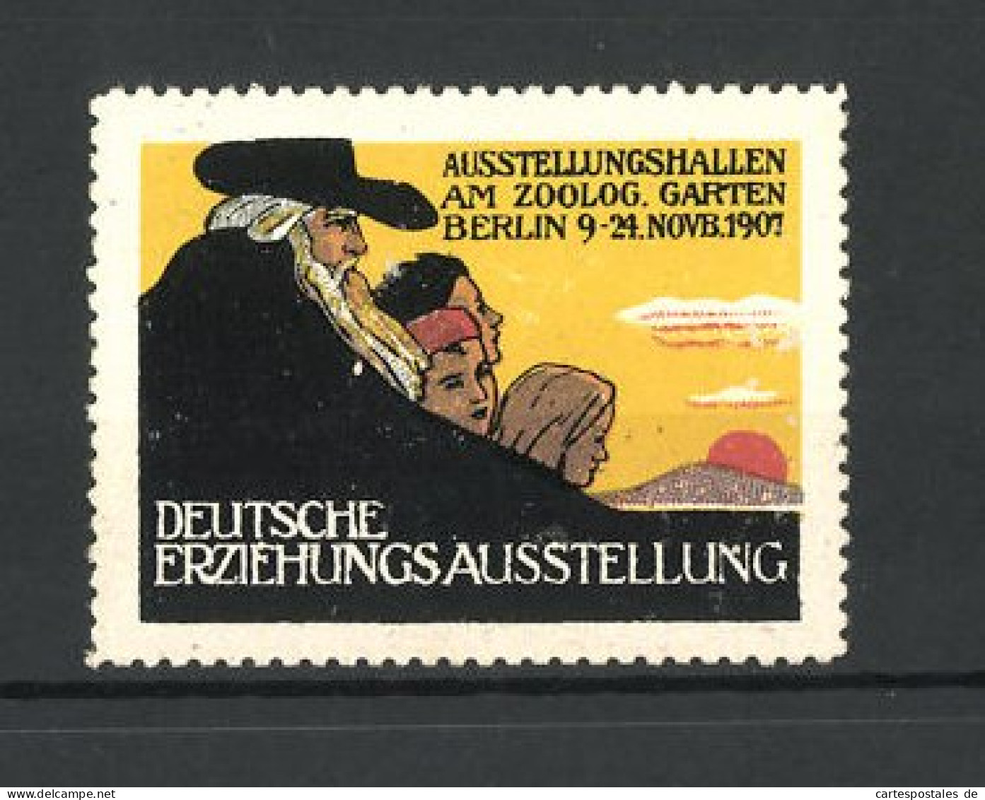 Reklamemarke Berlin, Deutsche Erziehungs-Ausstellung 1907 In Den Ausstellungshallen Am Zoo, Familie  - Cinderellas