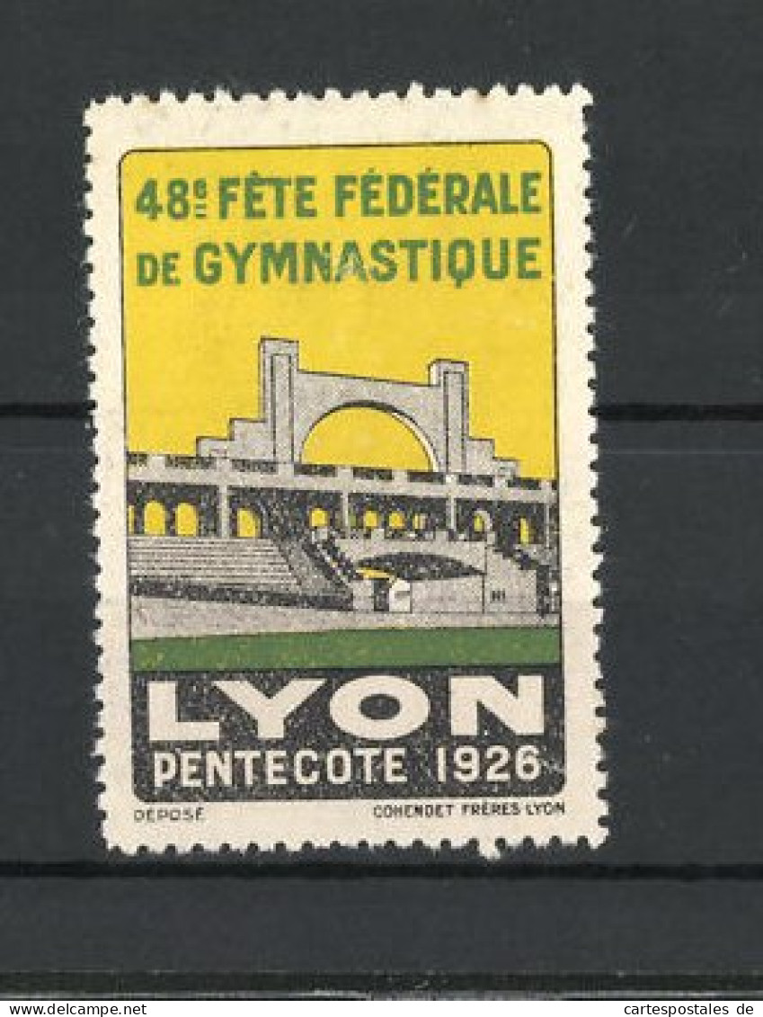 Reklamemarke Lyon, Pentecote 1926, 48. Fete Fèdèrale De Gymnastique, Stadion  - Cinderellas