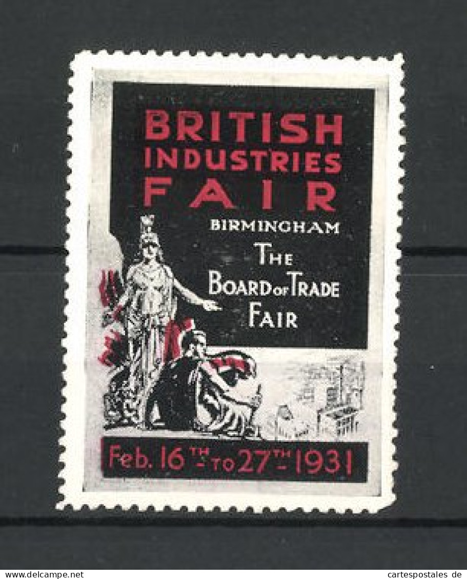 Reklamemarke Birmingham, British Industries Fair 1931 - The Board Of Trade Fair, Messelogo  - Vignetten (Erinnophilie)