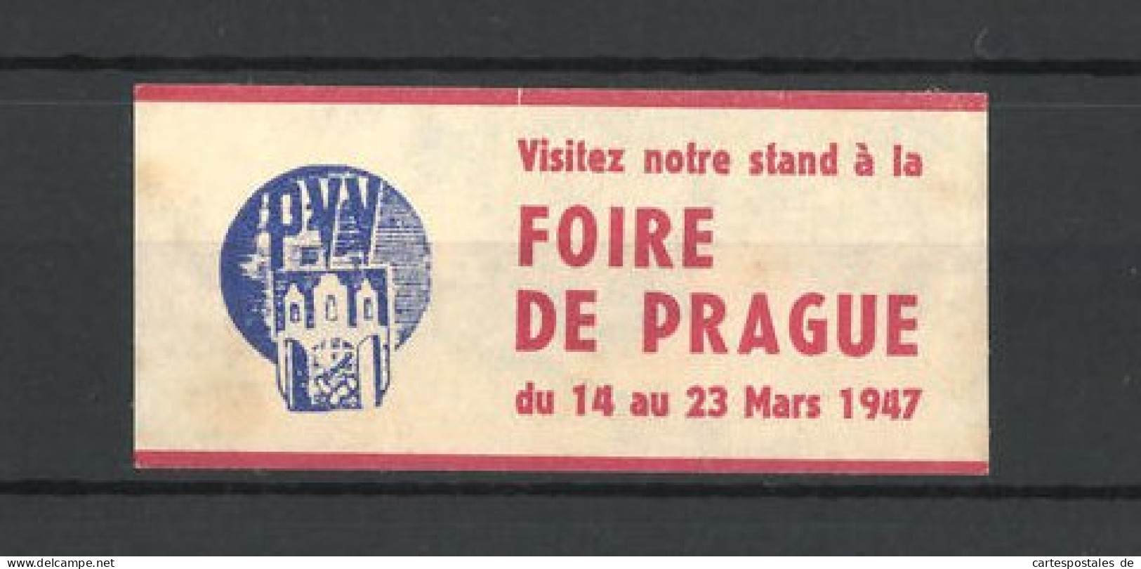 Reklamemarke Prag, Foire De Prague 1947, Messelogo  - Vignetten (Erinnophilie)