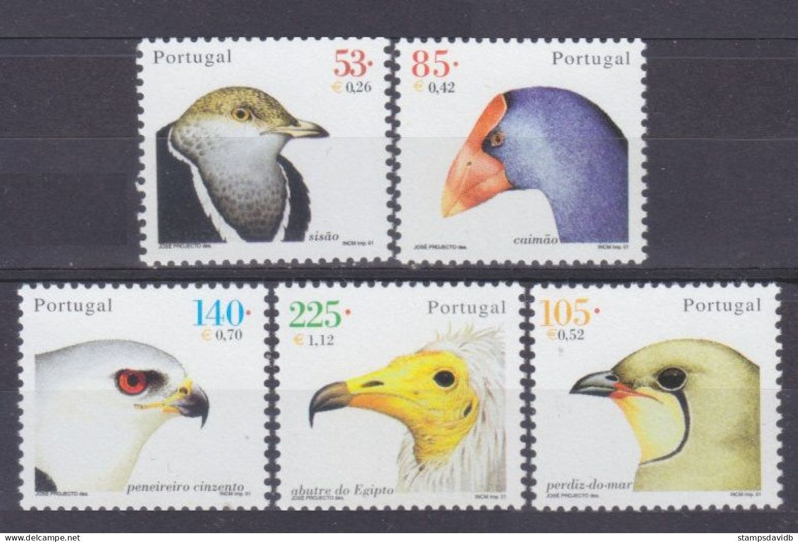 2001 Portugal 2482-2486 Birds  6,00 € - Segler & Kolibris