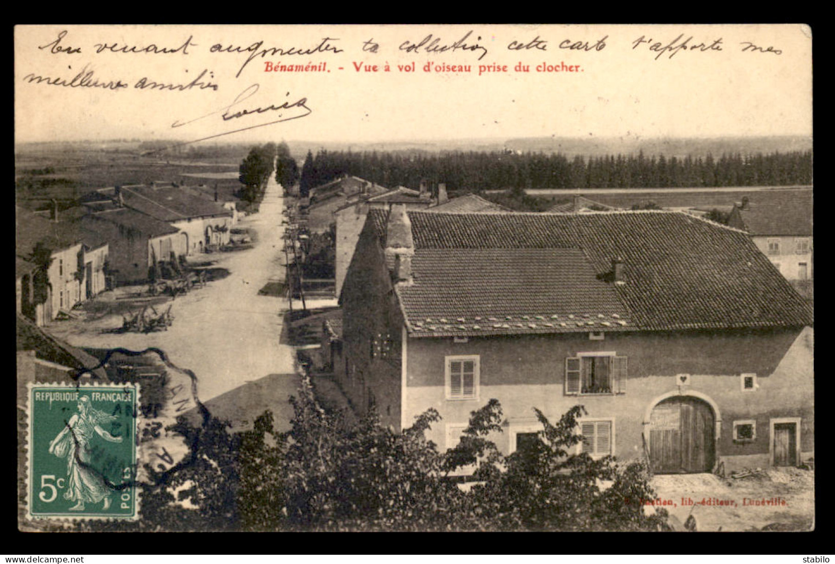 54 - BENAMENIL - VUE A VOL D'OISEAU PRISE DU CLOCHER - Autres & Non Classés