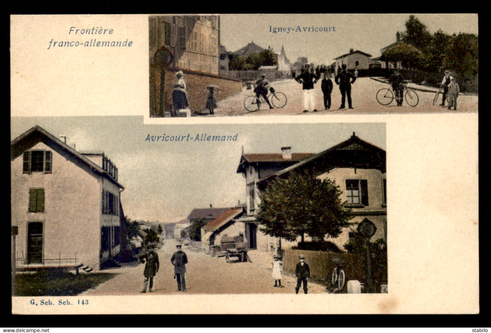 54 -  IGNEY-AVRICOURT - FRONTIERE FRANCO-ALLEMANDE - CARTE COLORISEE - Autres & Non Classés