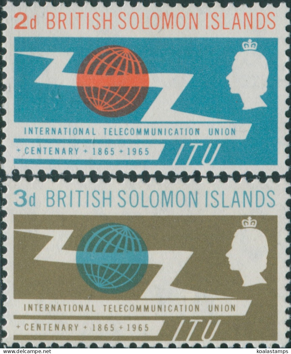Solomon Islands 1965 SG127-128 ITU Set MLH - Solomon Islands (1978-...)