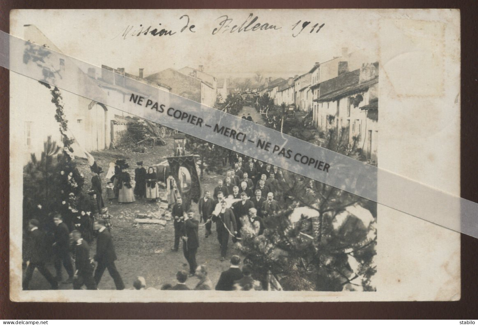 54 - BELLEAU - LA MISSION 1911 - CARTE PHOTO ORIGINALE - Autres & Non Classés