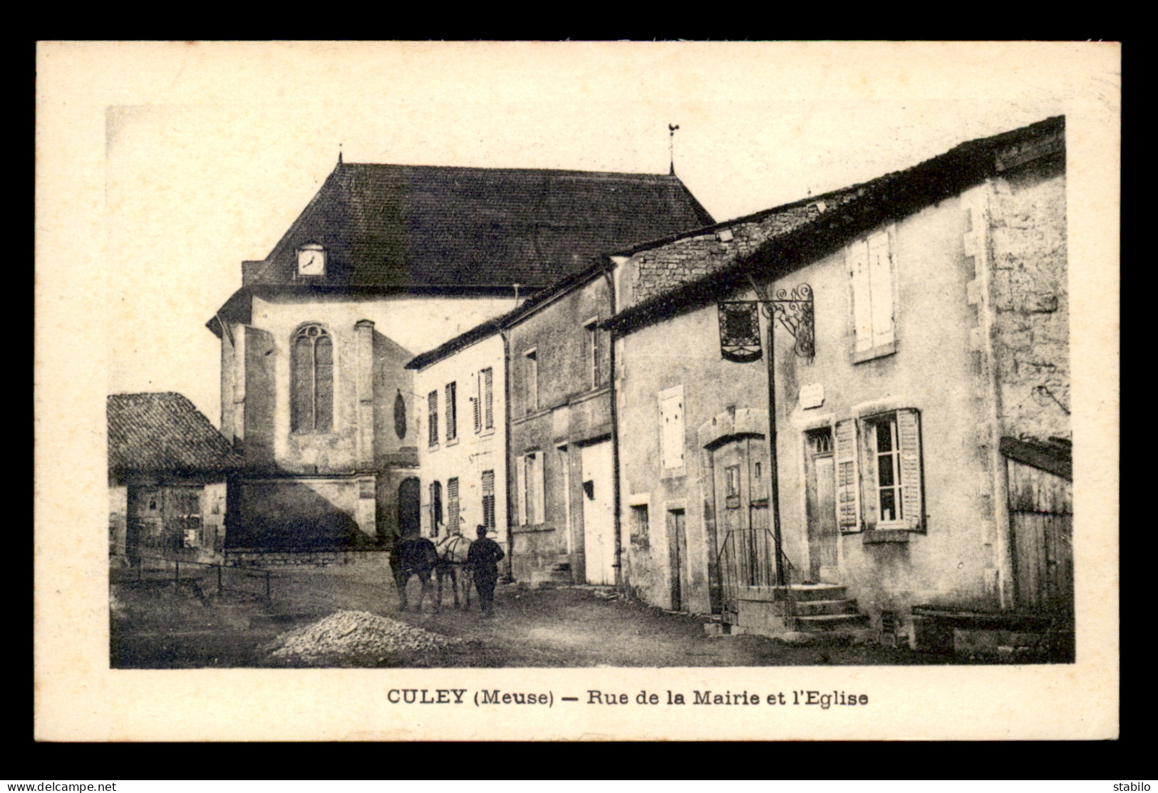 55 - CULEY - RUE DE LA MAIRIE ET EGLISE - SANS EDITEUR - Sonstige & Ohne Zuordnung