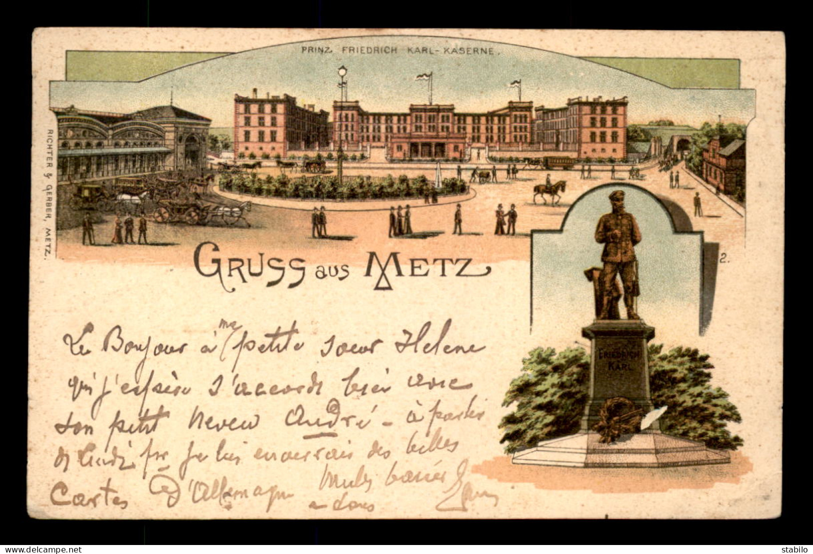 57 - METZ - CARTE LITHOGRAPHIQUE GRUSS  - Metz