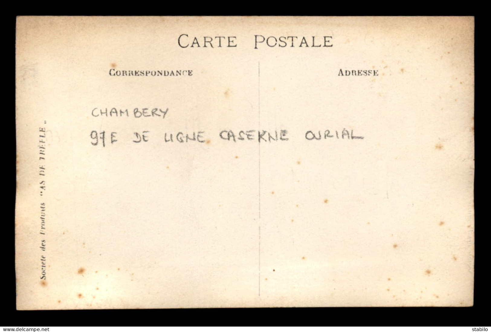 73 - CHAMBERY - 97E DE LIGNE  - CASERNE CURIAL - CARTE PHOTO ORIGINALE - Chambery