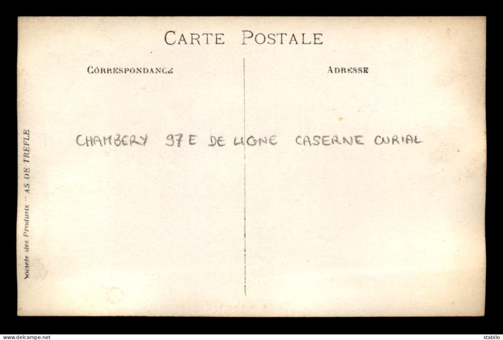 73 - CHAMBERY - 97E DE LIGNE  - CASERNE CURIAL - CARTE PHOTO ORIGINALE - Chambery