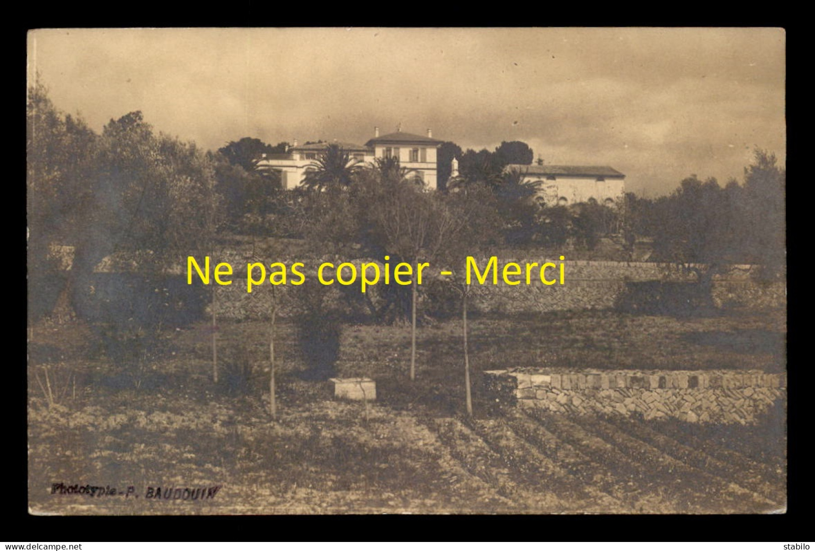 83 - ST-CYR - LES LECQUES - CHATEAU CORDION - PHOTOTYPIE P. BAUDOUIN, MARSEILLE - CARTE PHOTO ORIGINALE - Saint-Cyr-sur-Mer