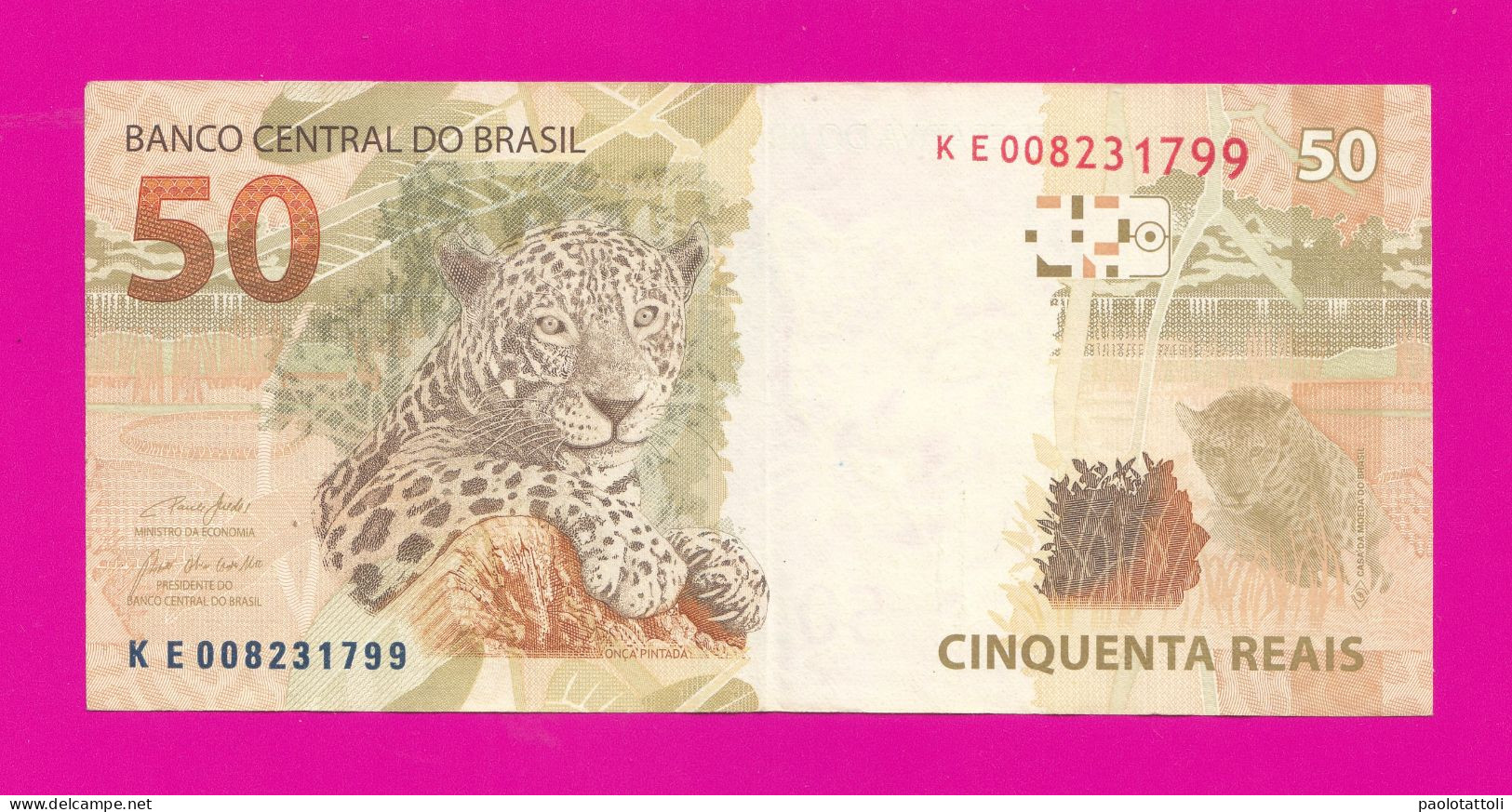 Brazil. May,2015- 50 Reais ( 2nd Family). Obverse Symbolic Effigy Of The Repubblic. Jaguar. SPL, EF XF, SUP - Brasil