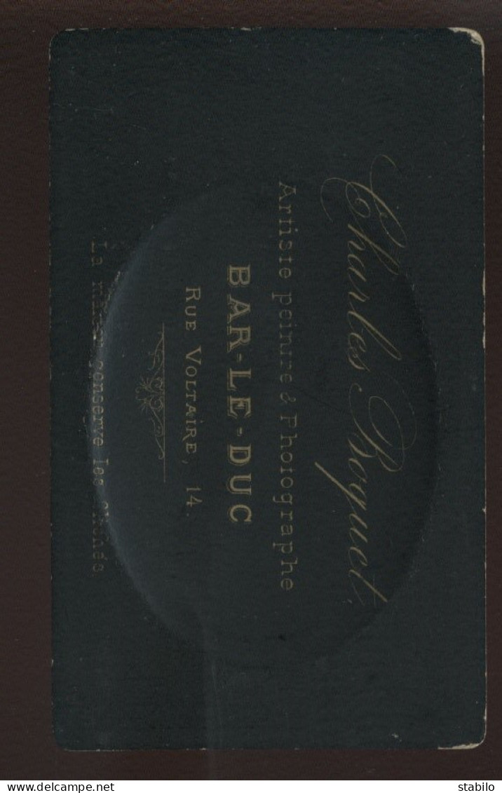 PHOTOGRAPHIE CDV CHARLES BOQUET BAR-LE-DUC (MEUSE) - FEMME - FORMAT 6.5 X 10 CM - Oud (voor 1900)