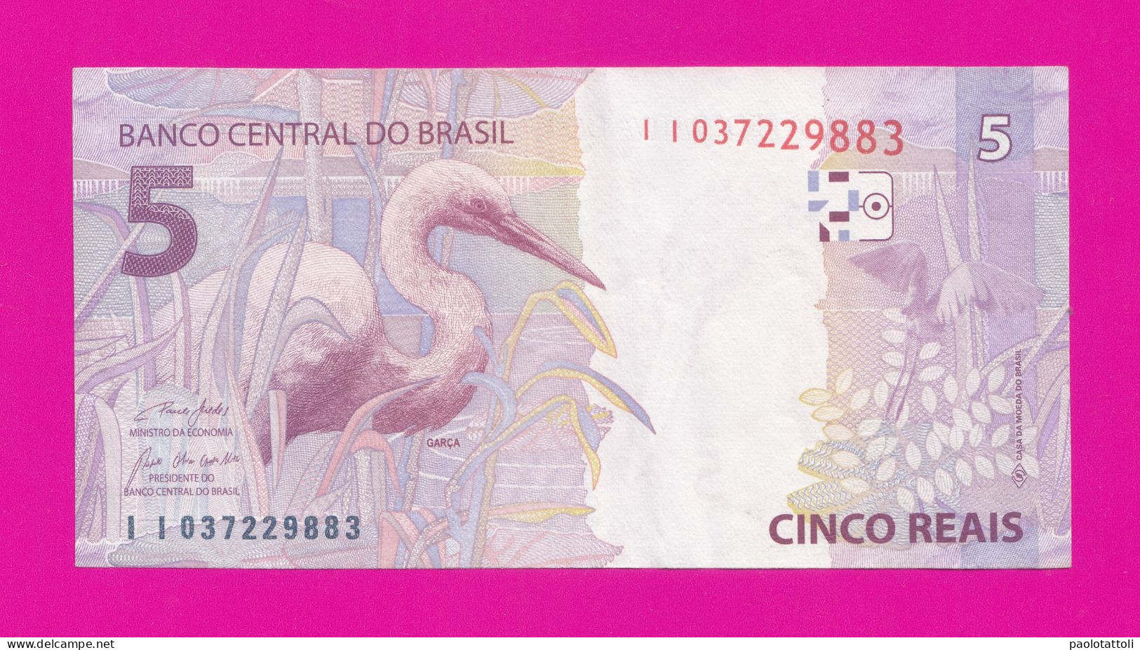 Brazil. Sept, 2021- 5 Reais ( 2nd Family). Obverse Symbolic Effigy Of The Repubblic. Reverse The Great Egret. - Brazilië