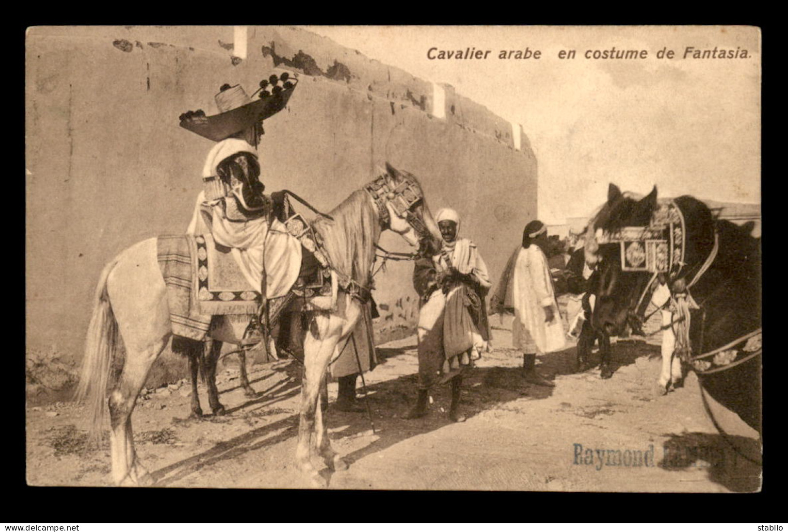 SCENES ET TYPES - TUNISIE - CAVALIER ARABE EN COSTUME DE FANTASIA - EDITEUR LEHNERT & LANDROCK - Tunisie