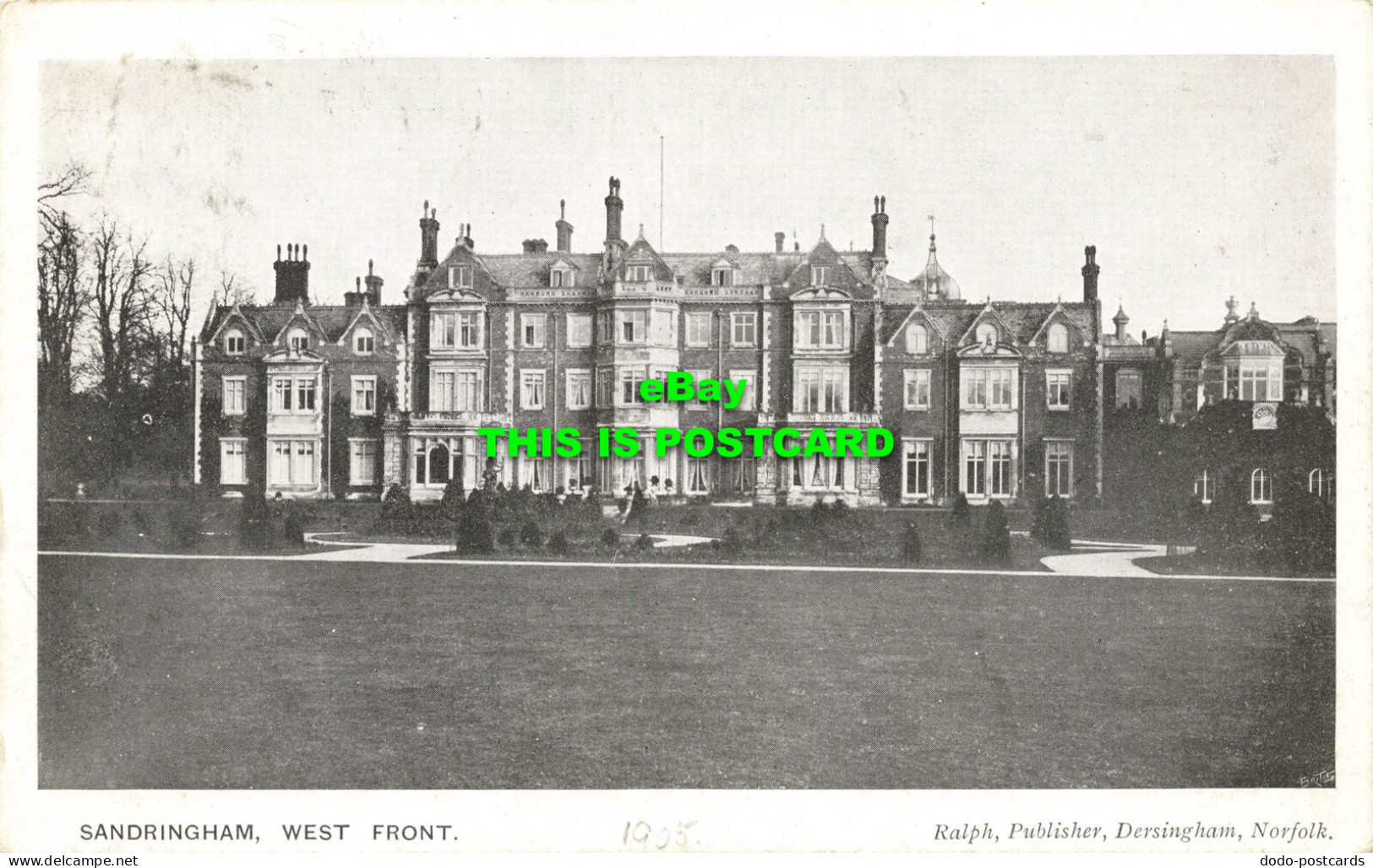 R600990 Sandringham. West Front. Ralph. Dersingham. Norfolk. 1905 - Wereld