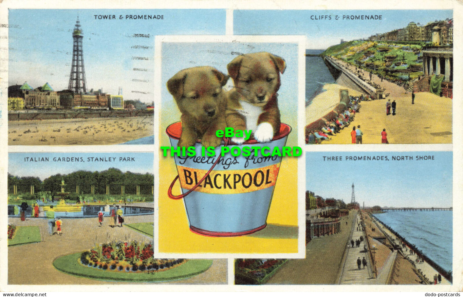 R601352 Greetings From Blackpool. Dennis. 1959. Multi View - Wereld