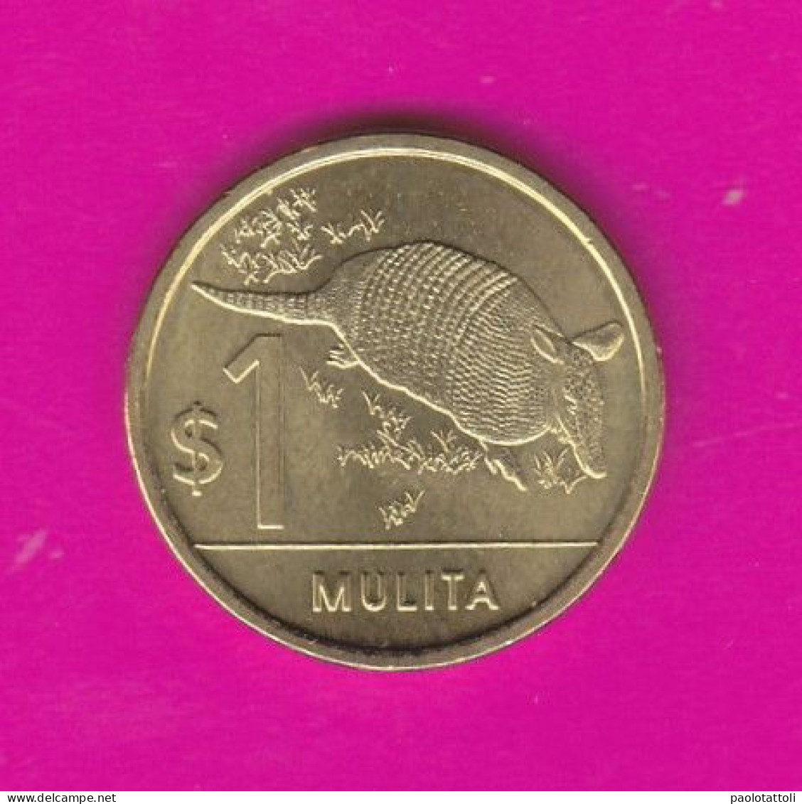 Uruguay, 2019- 1 Pesos. Uruguaian Fauna  - Obverse Coat Of Arms. Reverso Mulita - SPL, EF, SUP, VZ - Uruguay