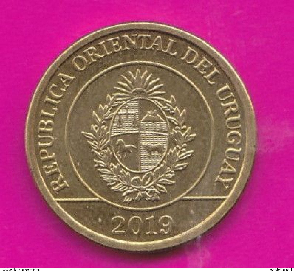 Uruguay, 2019- 1 Pesos. Uruguaian Fauna  - Obverse Coat Of Arms. Reverso Mulita - SPL, EF, SUP, VZ - Uruguay