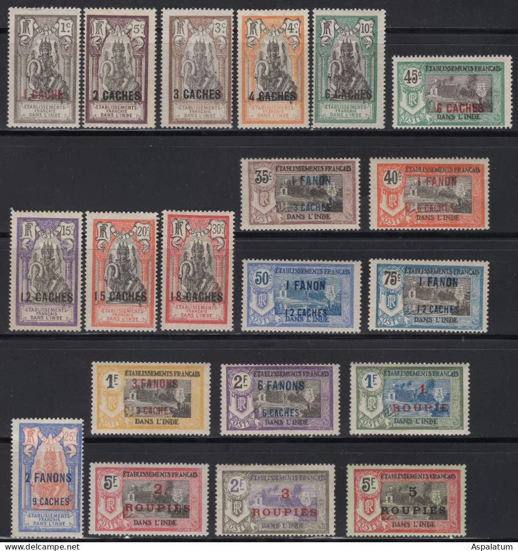 French Colonies / French India - Definitives - Set Of 20 - Mi 58~77 - 1923/26 - Nuevos