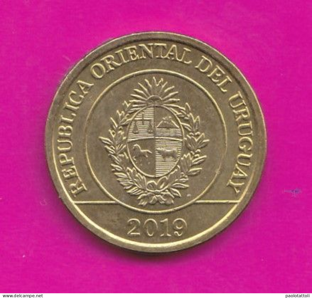 Uruguay, 2019- 1 Pesos. Uruguaian Fauna  - Obverse Coat Of Arms. Reverso Mulita - Uruguay