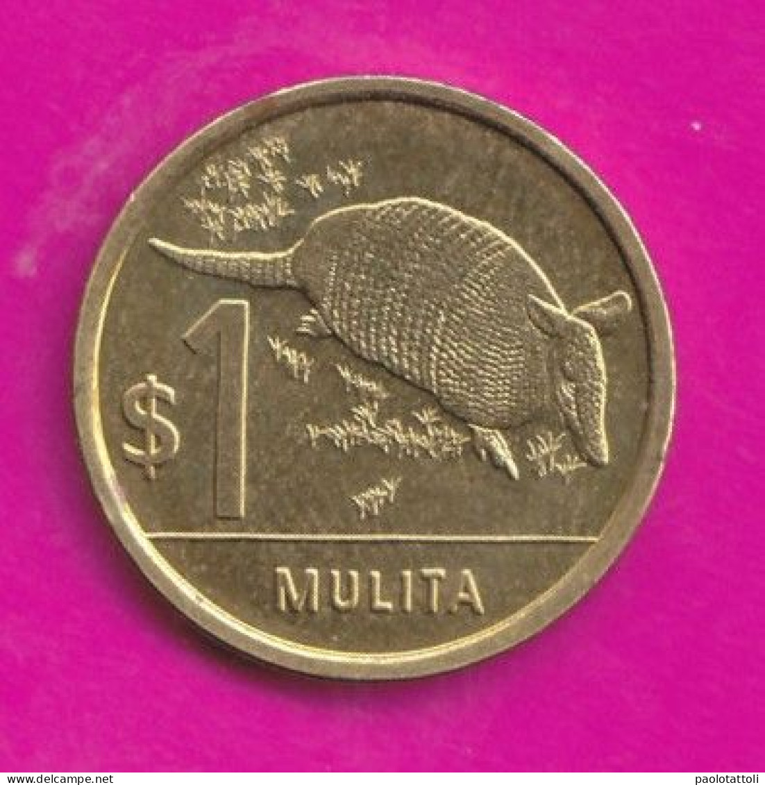 Uruguay, 2019- 1 Pesos. Uruguaian Fauna - Obverse Coat Of Arms. Reverso Mulita - SPL, EF, SUP, VZ- - Uruguay