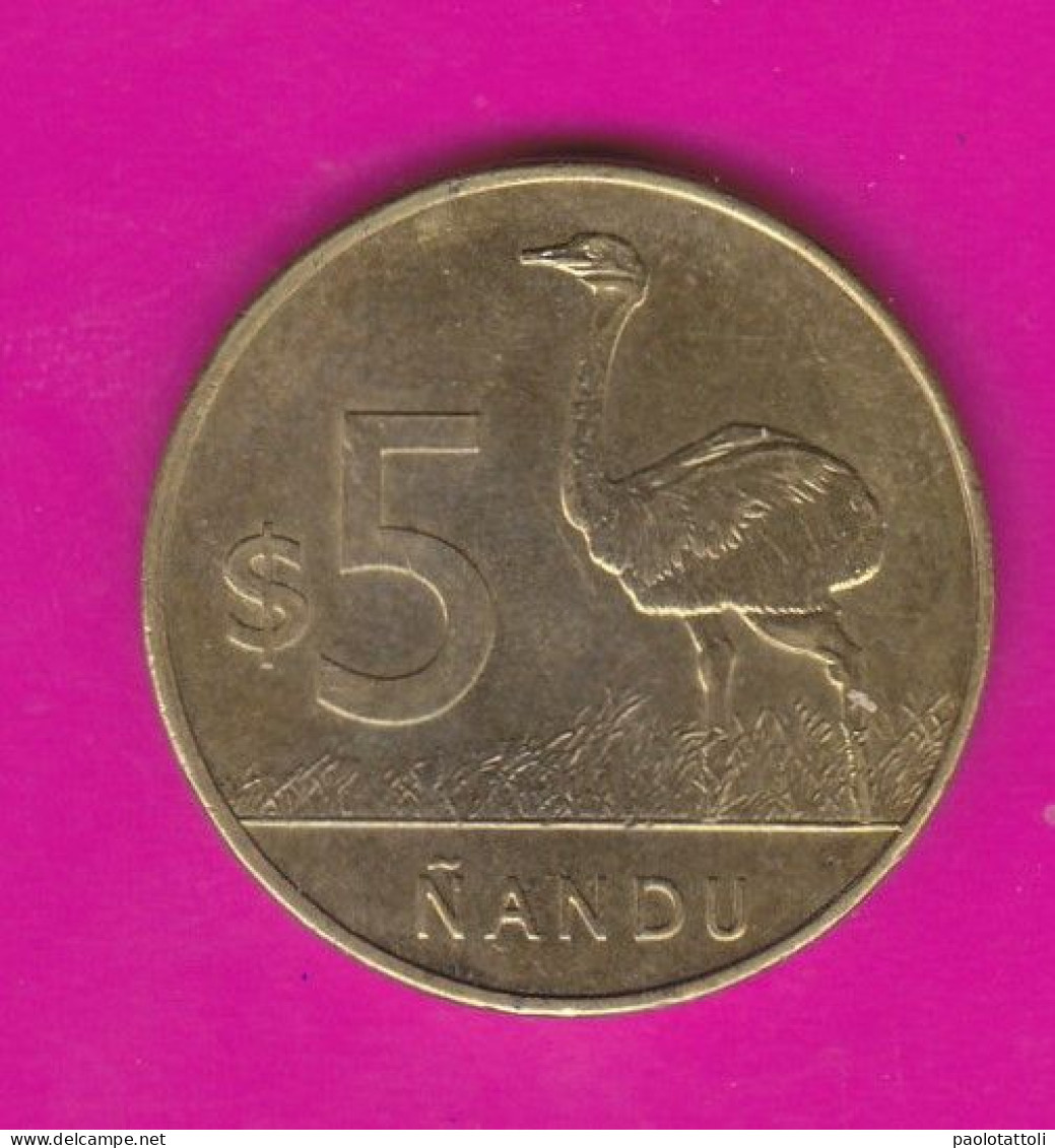 Uruguay, 2019- 5 Pesos. Brass Plated Steel. Obverse Coat Of Arms. Reverse Uruguaian Bird. Nandù. SPL, EF, SUP, VZ - Uruguay