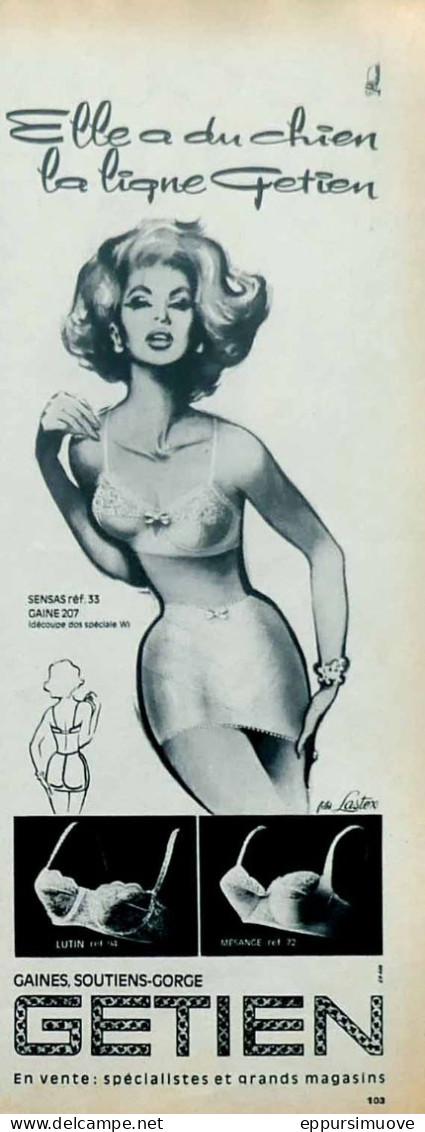 Publicité Papier  LINGERIE GETIEN Mars 1964 FAC 983 - Publicités