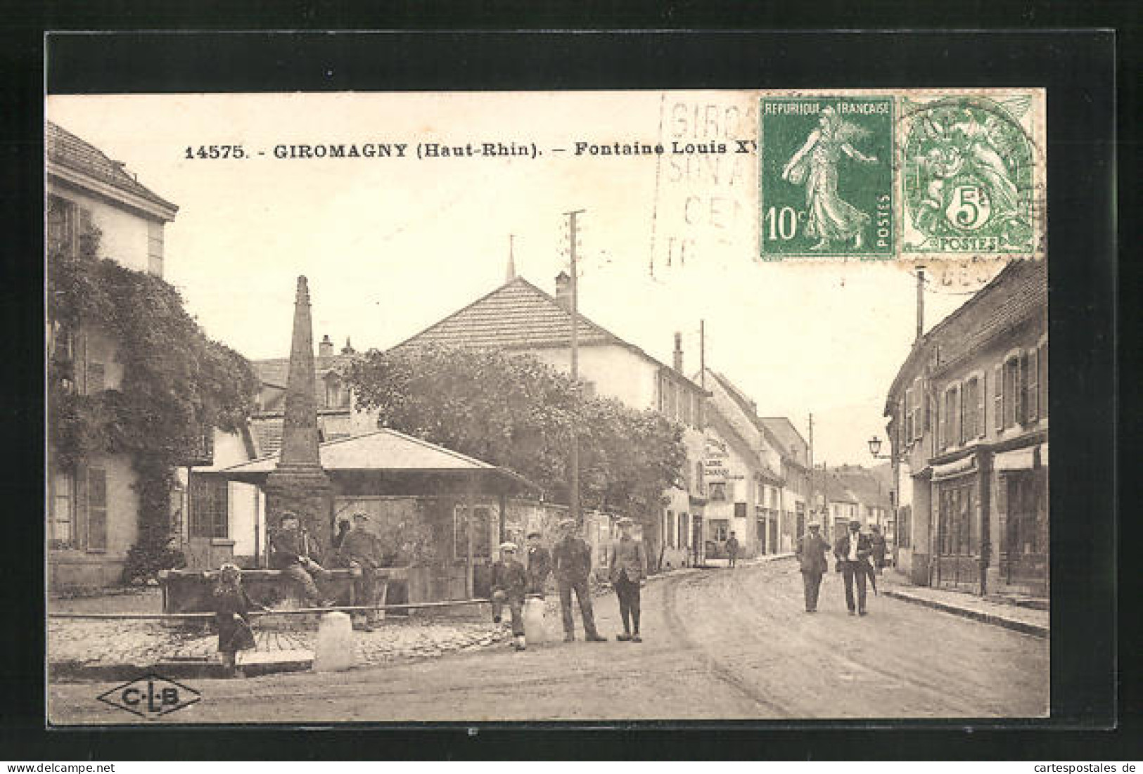 CPA Giromagny, Fontaine Louis XV  - Giromagny