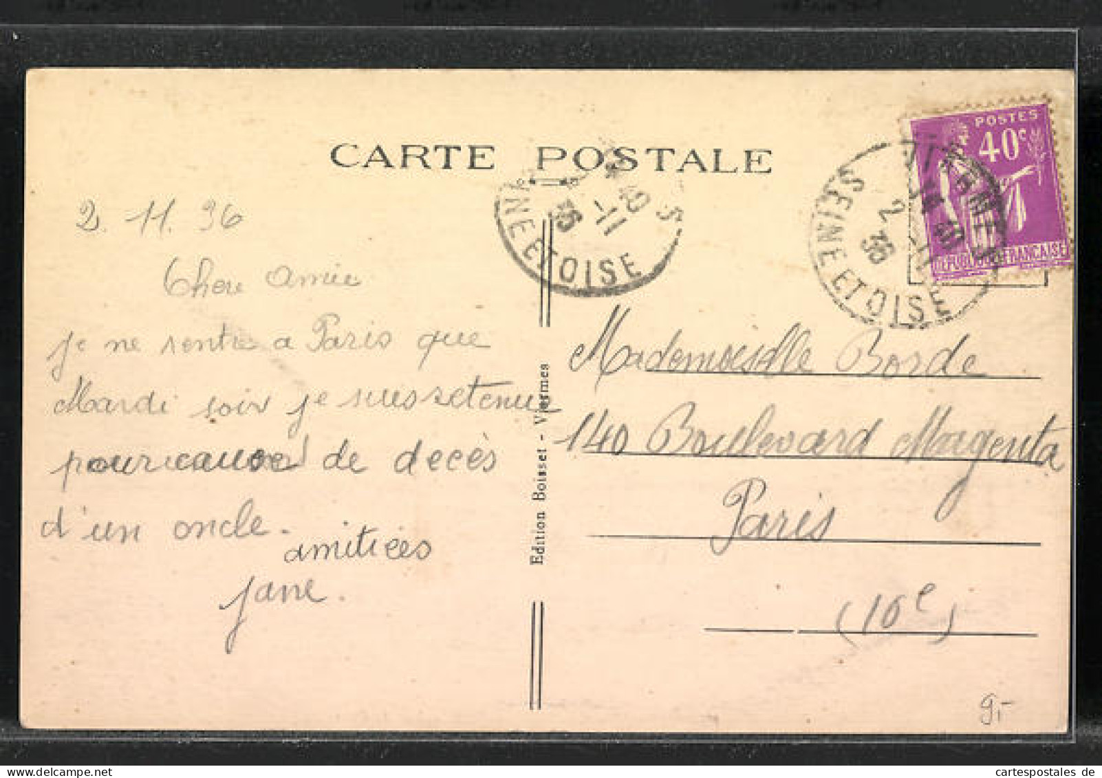 CPA Viarmes, La Poste, Rue De Paris  - Viarmes